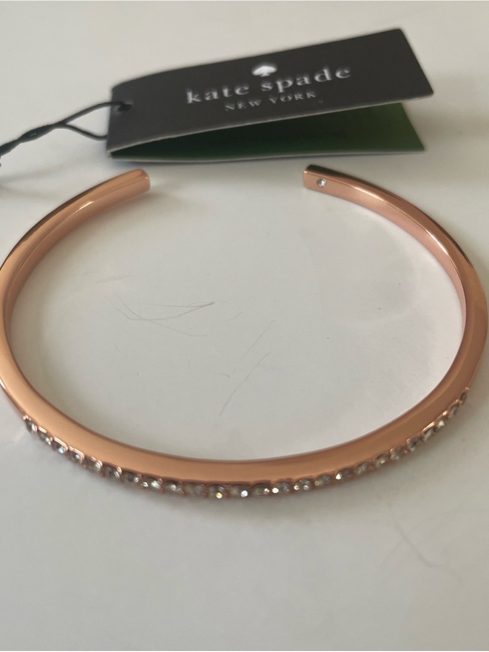 kate spade Rose Gold Crystal Line Open Cuff Bracelet - Picture 1 of 5